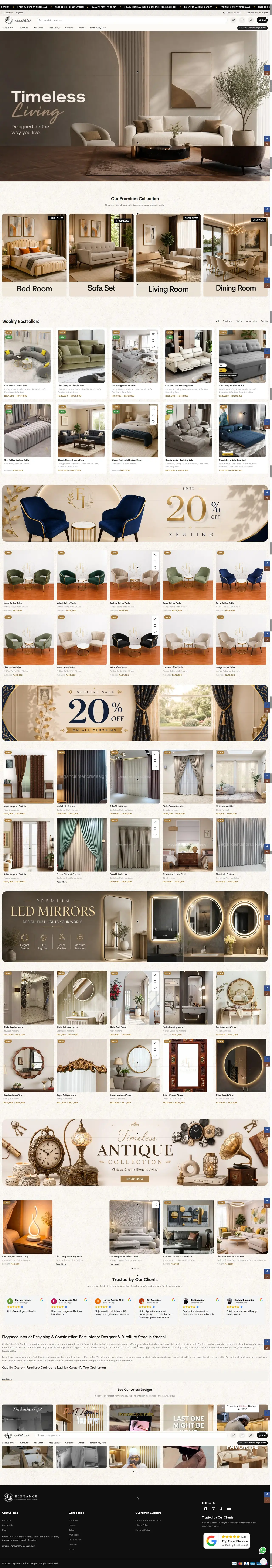Elegance Interiors full website design